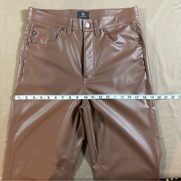 NWT Adriano Goldshmied Women’s Vegan Leather Pants Size 29 (Medium)color brown - Picture 5 of 12